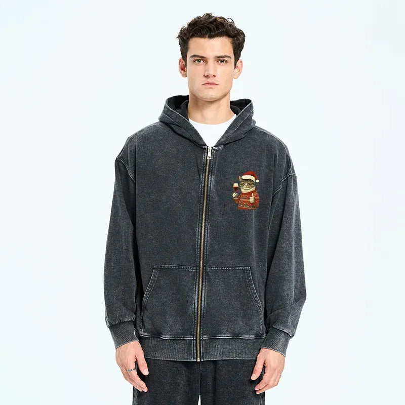 Washed Zip Hoodie Trendy Gift Idea