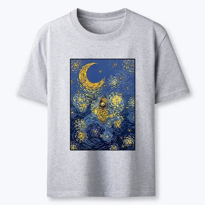 Kyoto-Lion Van Gogh Vibes With Sunflower Boat Classic T-Shirt