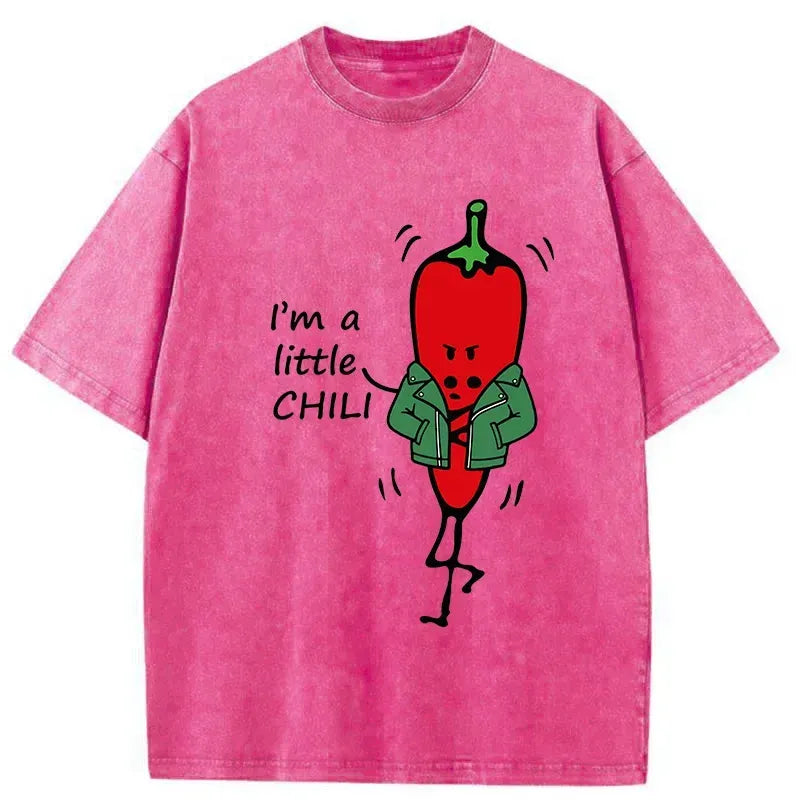 Kyoto-Lion Little Chili Funny Washed T-Shirt
