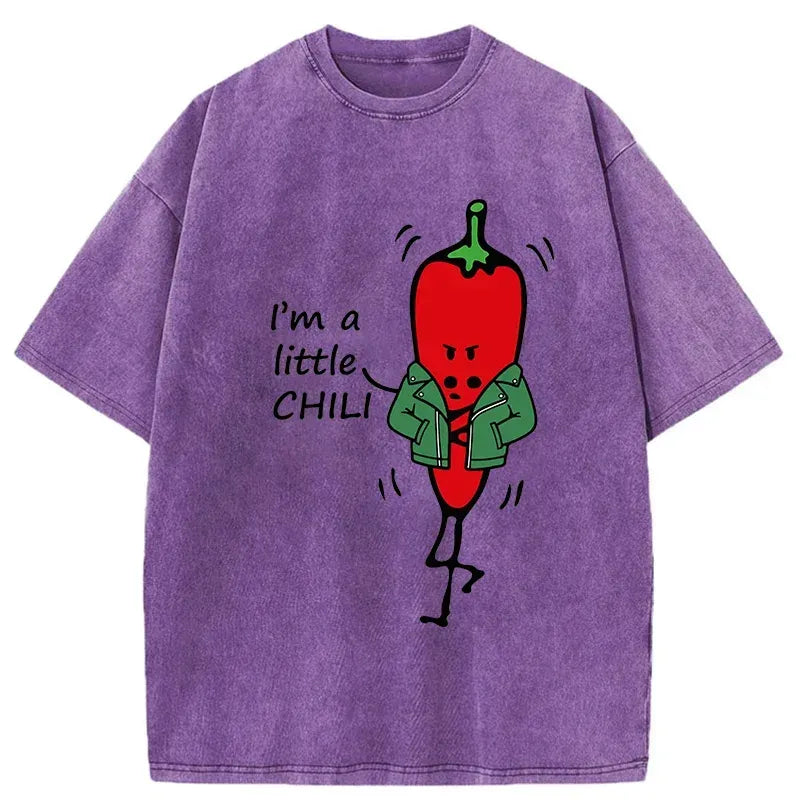 Kyoto-Lion Little Chili Funny Washed T-Shirt