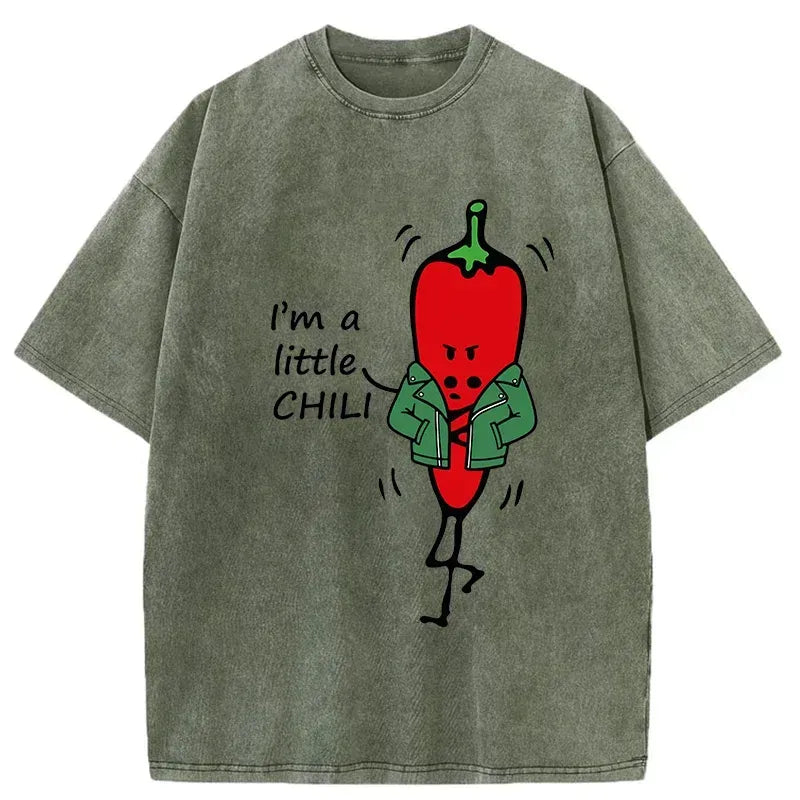 Kyoto-Lion Little Chili Funny Washed T-Shirt