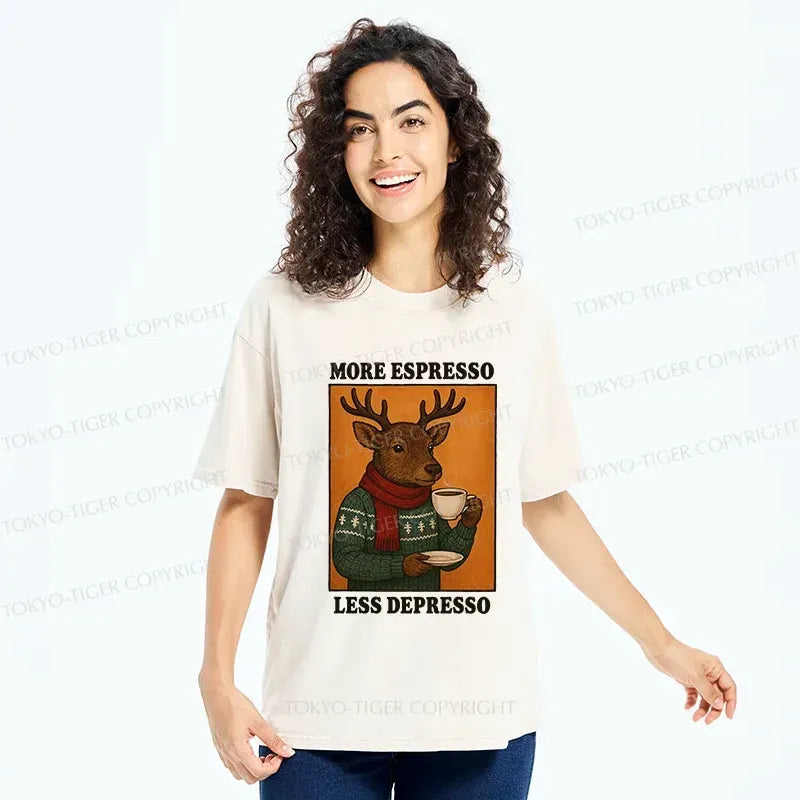 Reindeer Drinking Coffee Unisex T-Shirt Gift Idea
