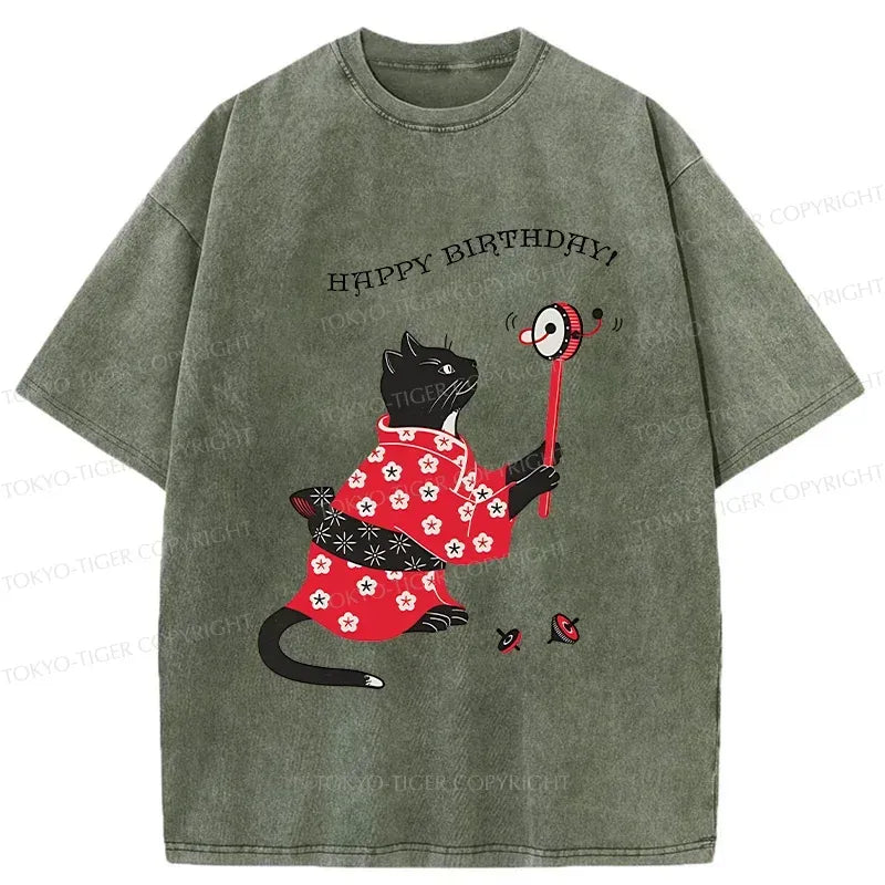 Unisex Birthday Cat Shirt for Casual Wear