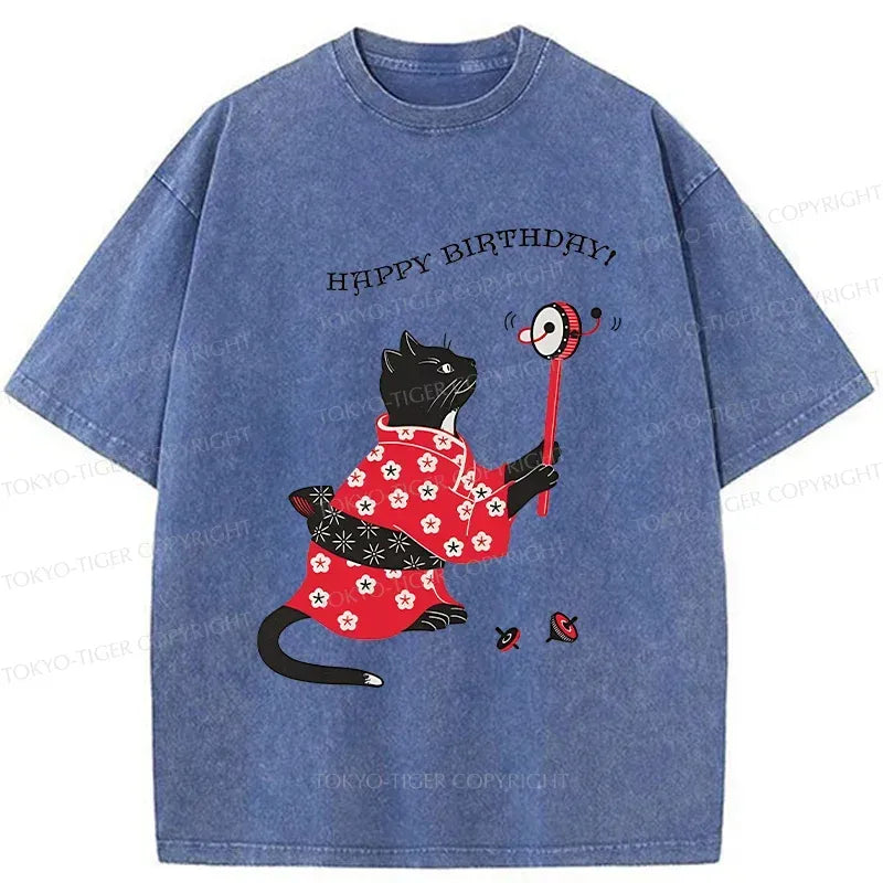 Unisex Birthday Cat Shirt for Casual Wear