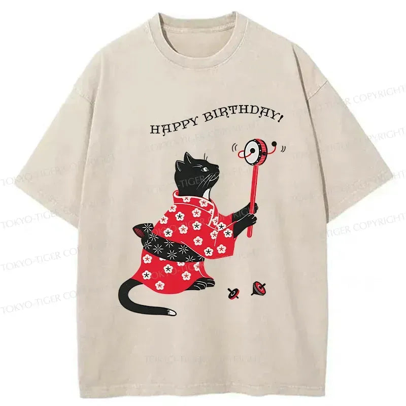Unisex Birthday Cat Shirt for Casual Wear