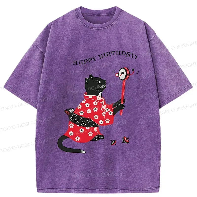Unisex Birthday Cat Shirt for Casual Wear