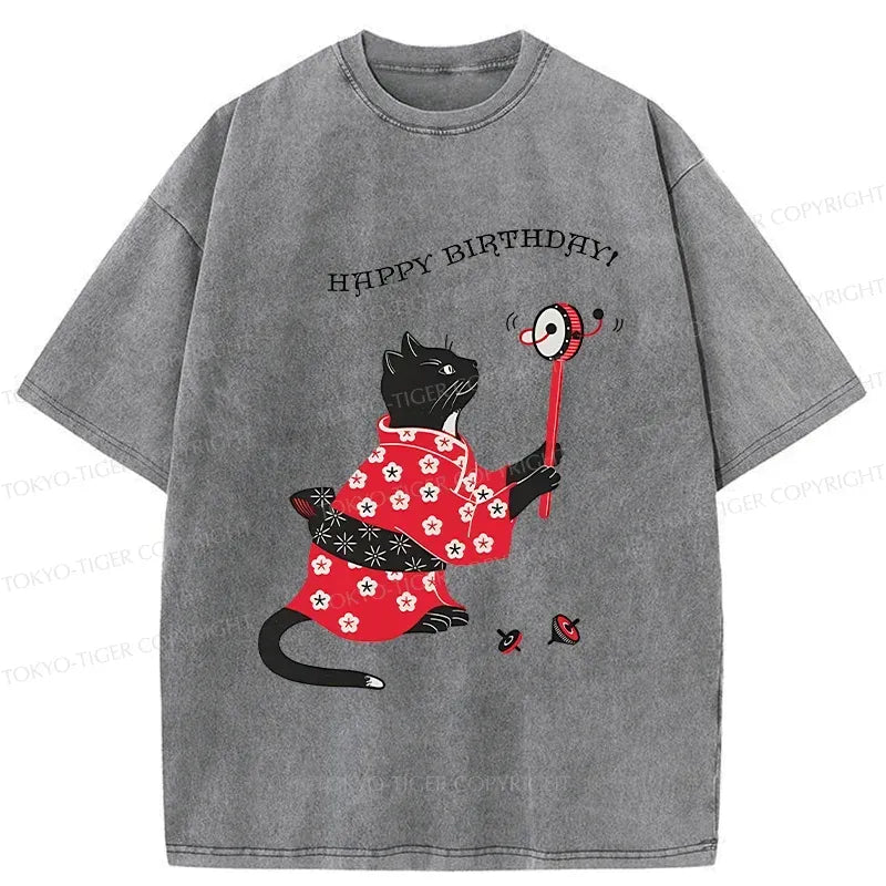 Unisex Birthday Cat Shirt for Casual Wear