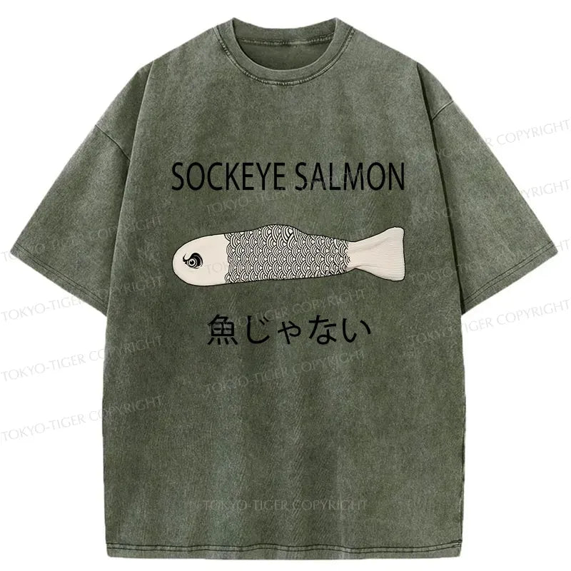 Kyoto-Lion Sockeye Salmon Washed T-Shirt