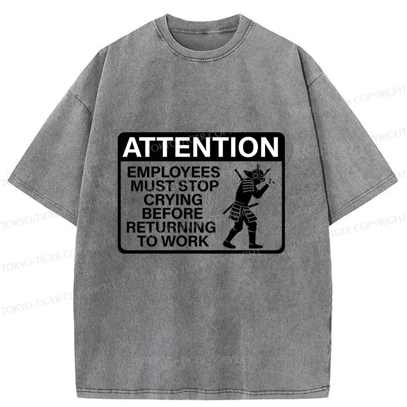 Kyoto-Lion Stop Crying Samurai Washed T-Shirt