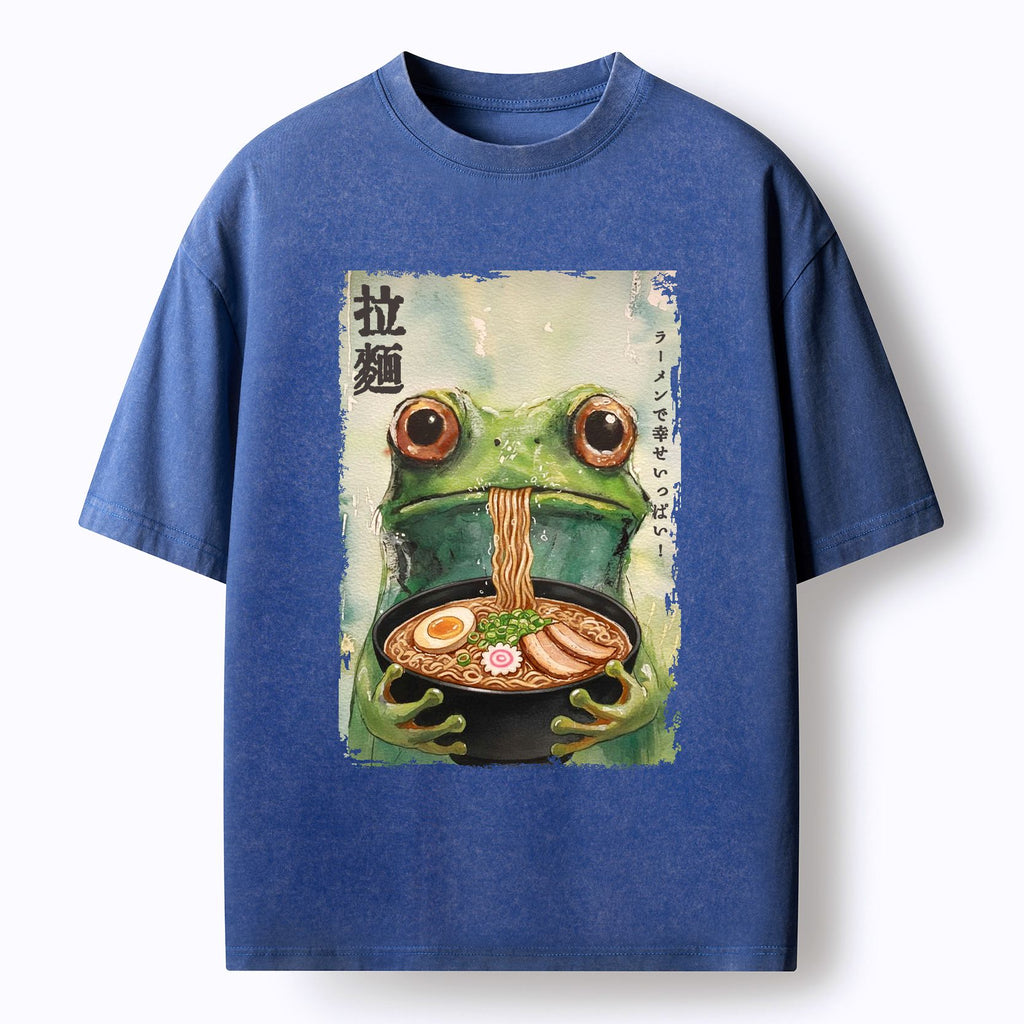 Trending Ukiyo-e Frog Ramen Tee for Streetwear