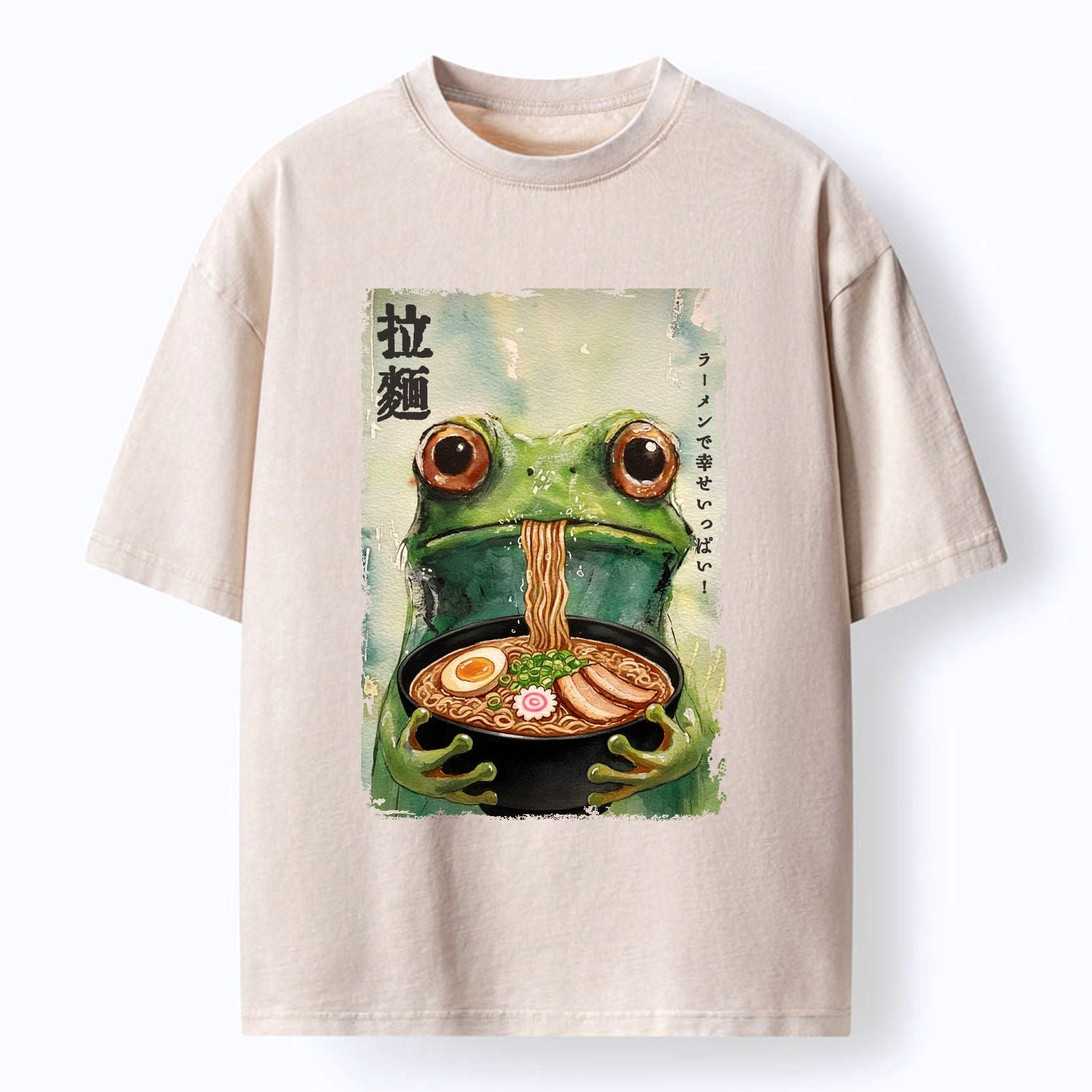 Trending Ukiyo-e Frog Ramen Tee for Streetwear