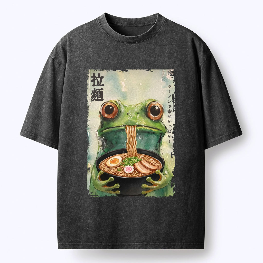 Japanese Culture Frog Eating Ramen T-Shirt