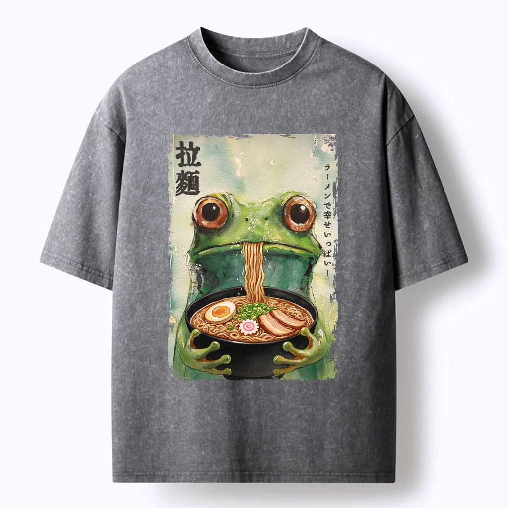 Trending Ukiyo-e Frog Ramen Tee for Streetwear