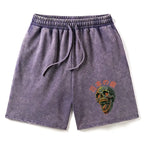 japanese skull washed shorts for men