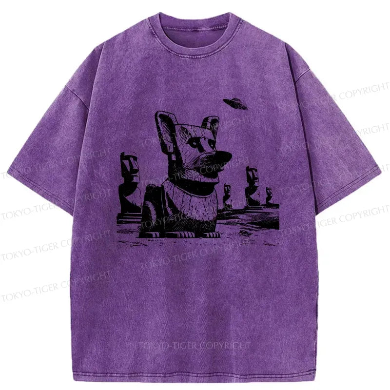 vintage washed corgi tee for summer