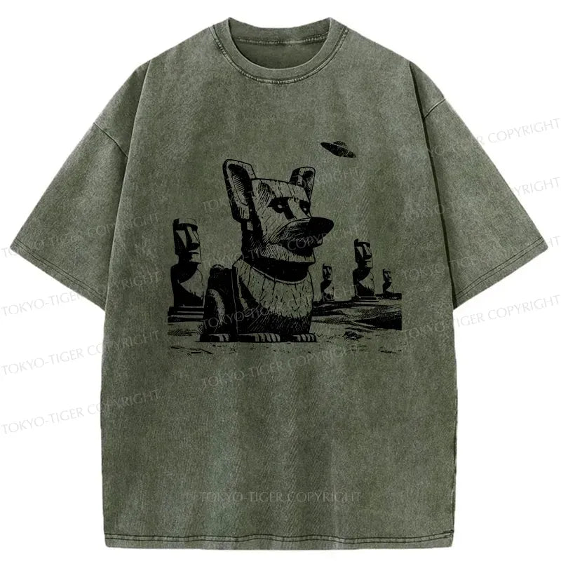 vintage washed corgi tee for summer
