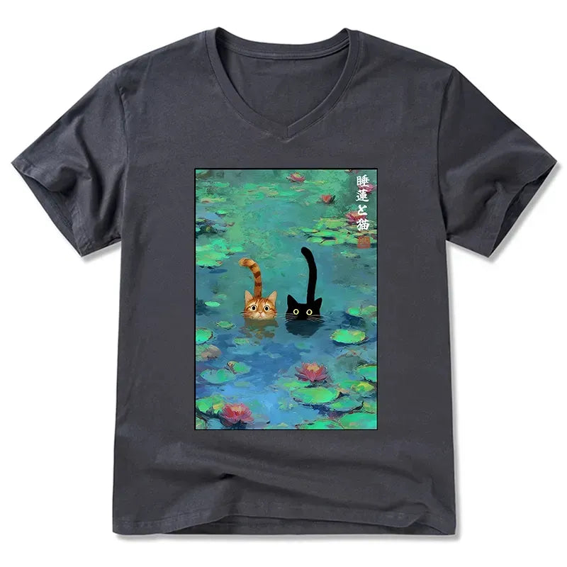 Japanese Classic Cat T-Shirt with Free Shipping