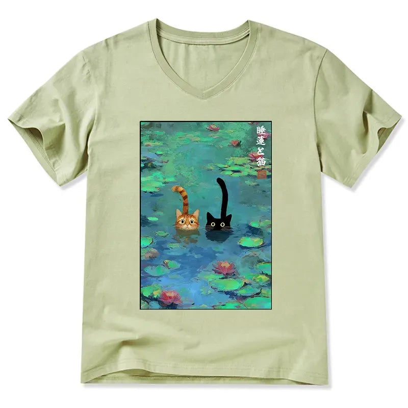 Japanese Classic Cat T-Shirt with Free Shipping