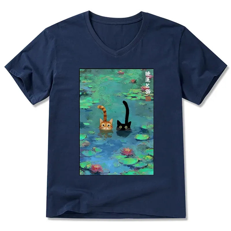 Japanese Classic Cat T-Shirt with Free Shipping