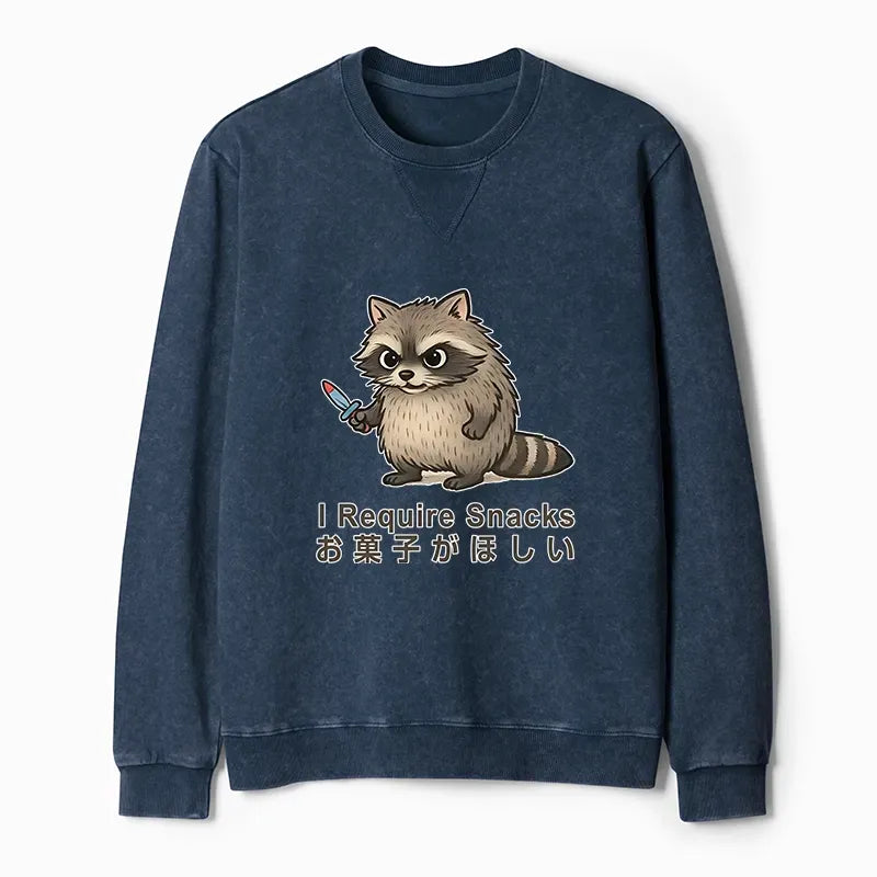 Funny Washed Terry Sweatshirt for Daily Wear