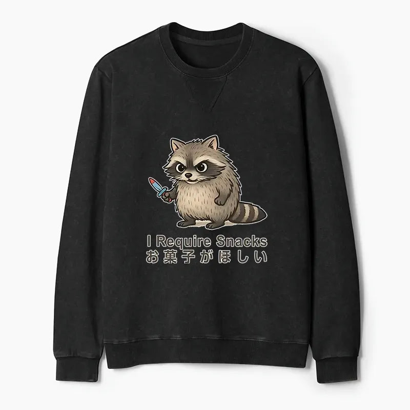 Japanese Raccoon Sweatshirt for Summer Vacation