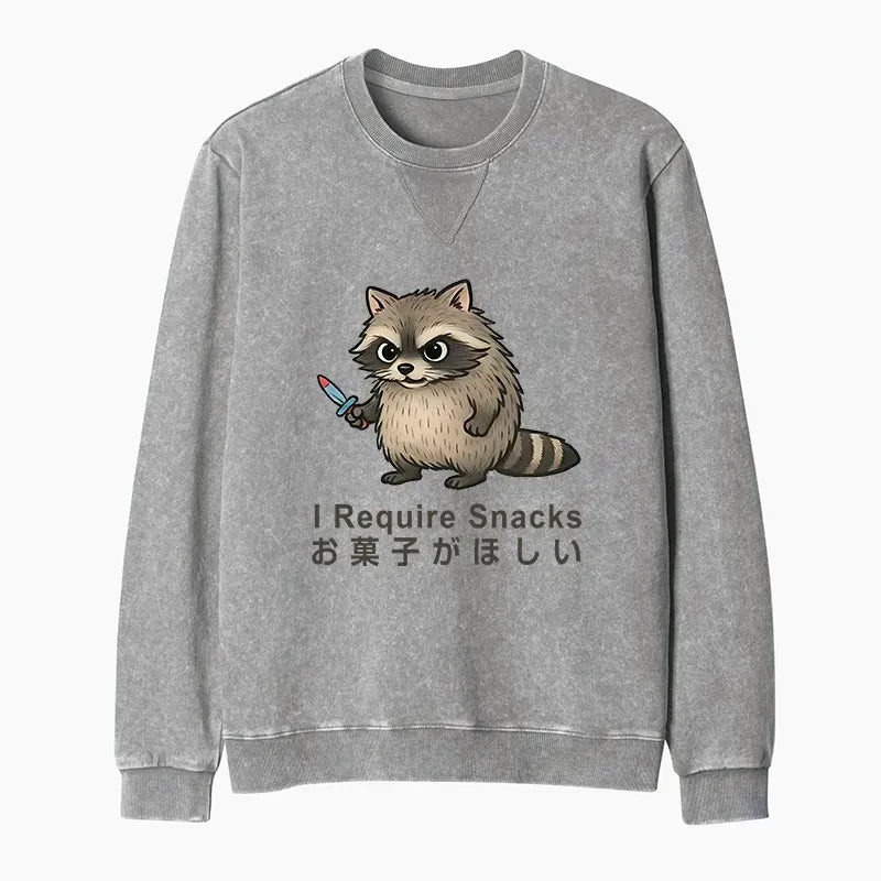Funny Washed Terry Sweatshirt for Daily Wear