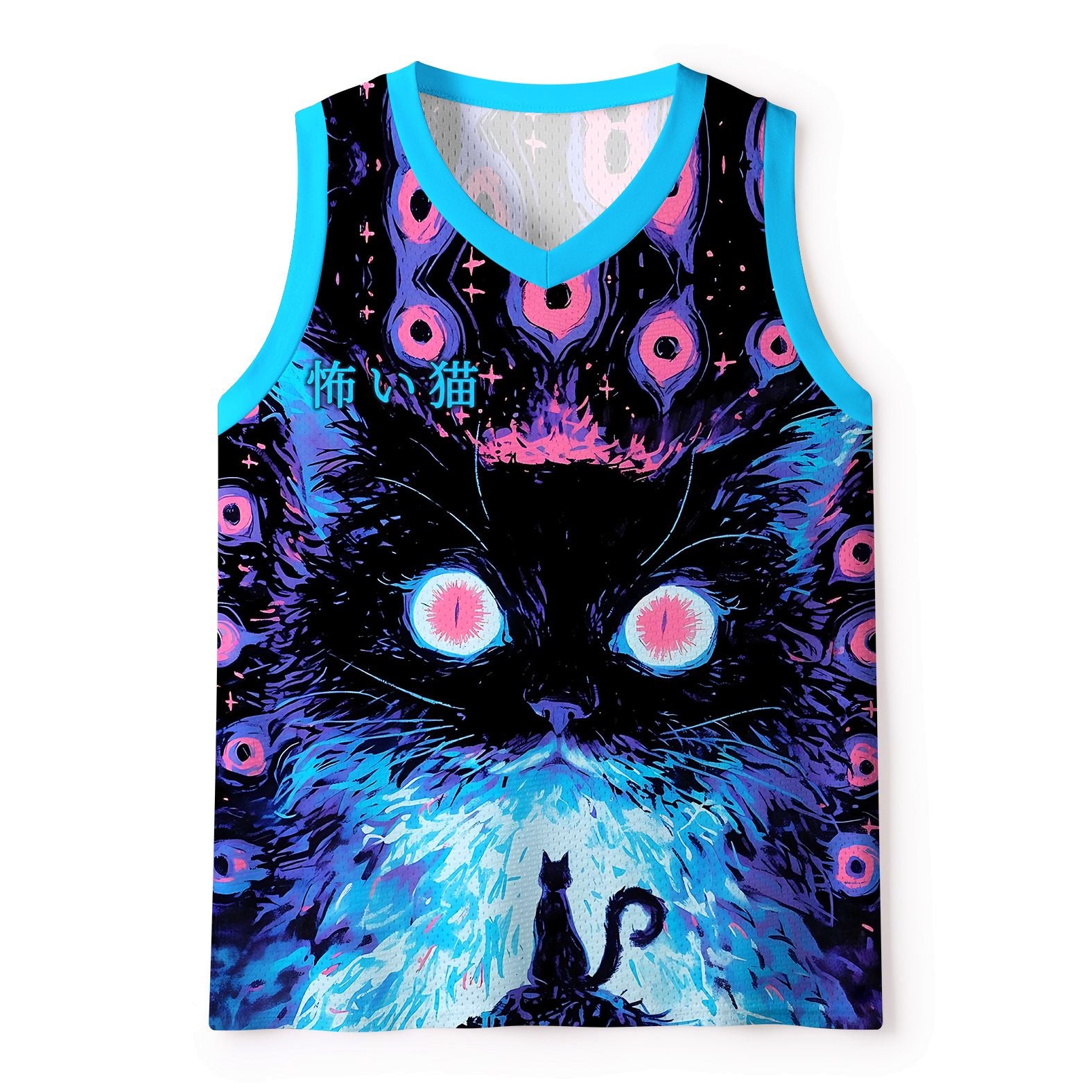 Kyoto-Lion Cat Staring Into Your Soul Mesh Tank Top
