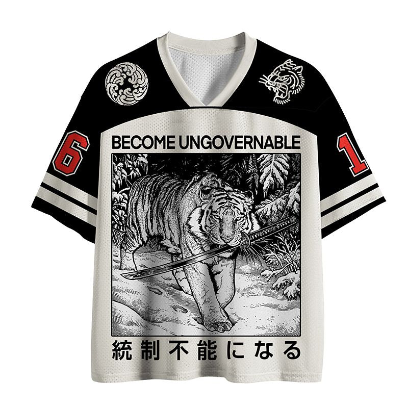 Kyoto-Lion Sword Tiger Funny Meme Mesh Jersey