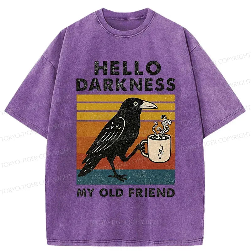 Vintage Ukiyo-e Crow Drinking Coffee Tee