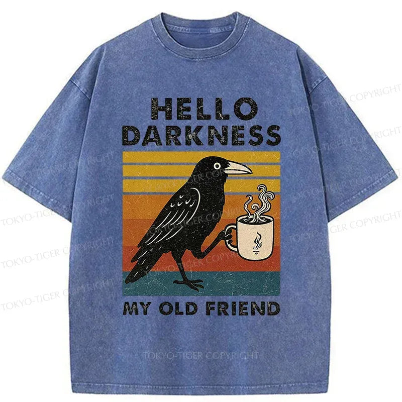 Washed Japanese Crow T-Shirt for Daily Wear