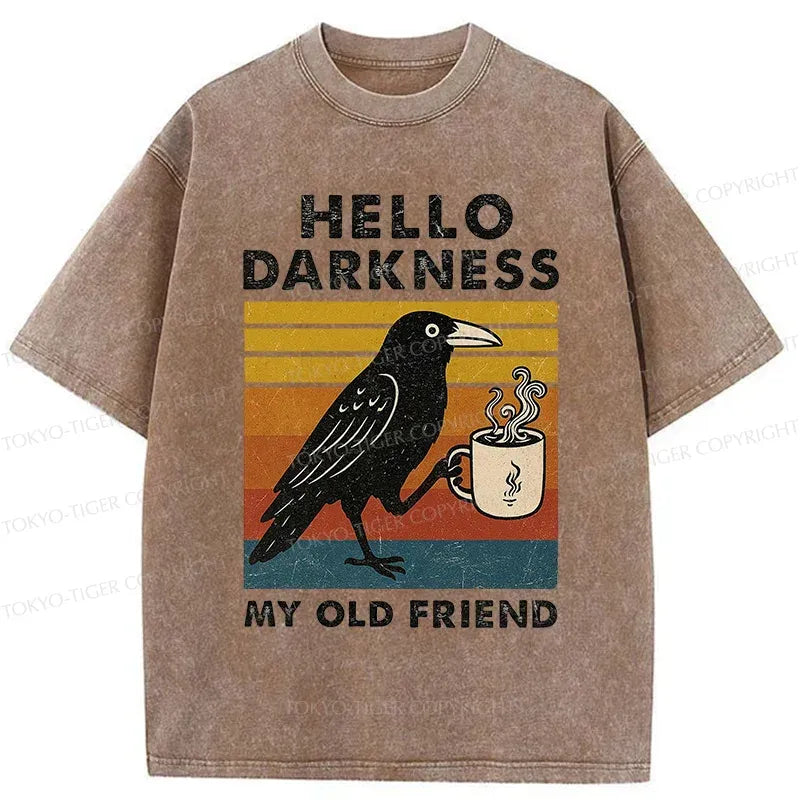 Vintage Ukiyo-e Crow Drinking Coffee Tee