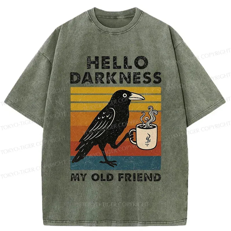 Vintage Ukiyo-e Crow Drinking Coffee Tee