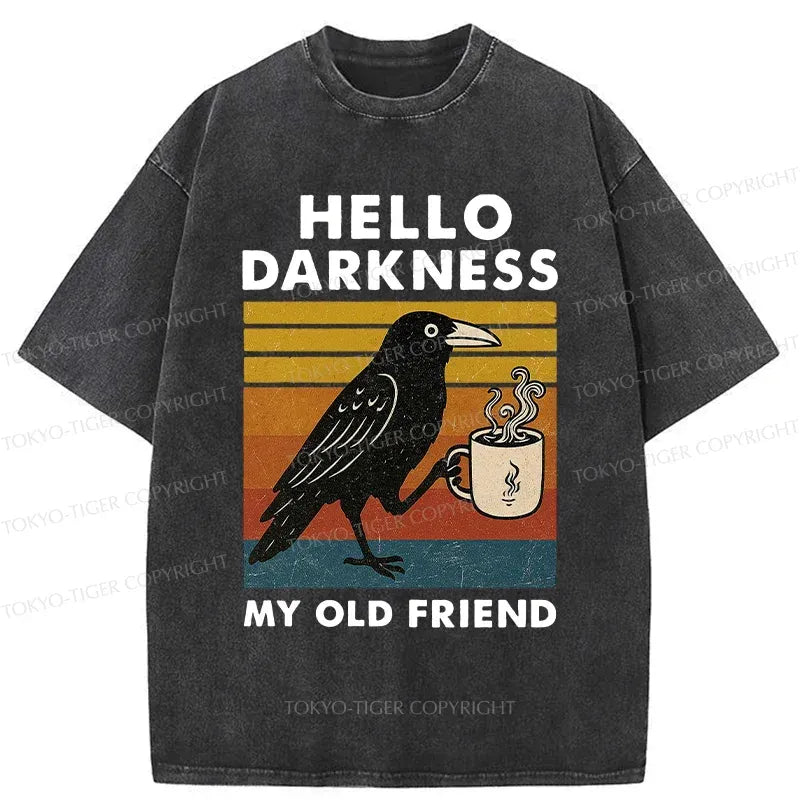 Washed Japanese Crow T-Shirt for Daily Wear
