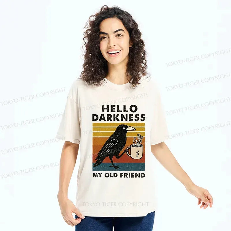 Washed Japanese Crow T-Shirt for Daily Wear
