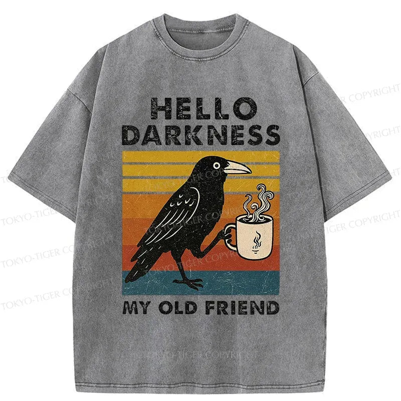 Vintage Ukiyo-e Crow Drinking Coffee Tee