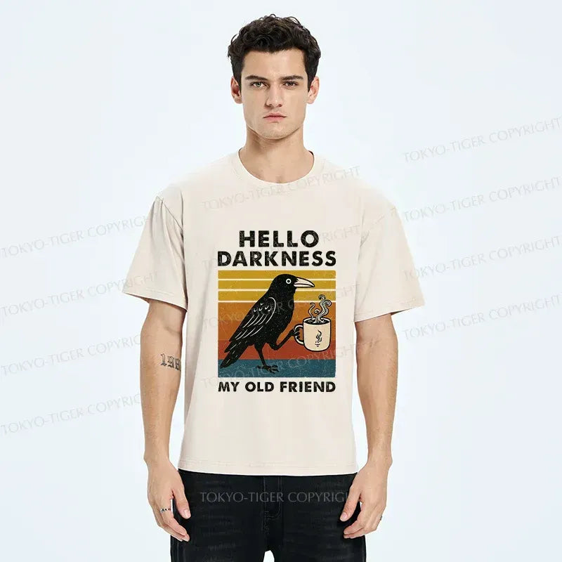 Washed Japanese Crow T-Shirt for Daily Wear