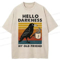 Kyoto-Lion Crow Drinking Coffee Washed T-Shirt