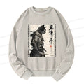 retro samurai cat sweatshirt for daily wear