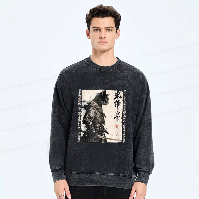 kyoto lion cat samurai sweatshirt on sale