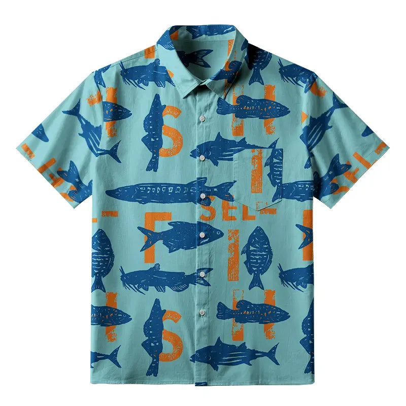 Unisex Fish Shirt with Japanese Art