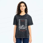 Kyoto-Lion Stormy Waves Washed T-Shirt