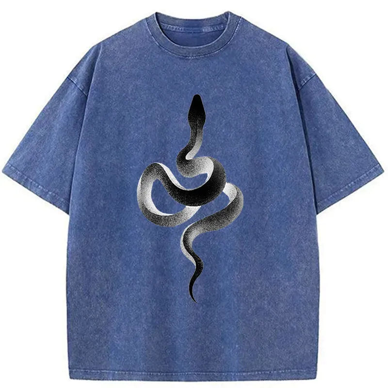 Retro Snake Art T-Shirt for Daily Wear