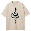 Kyoto-Lion Retro Art Snake Washed T-Shirt