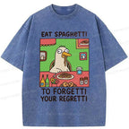 Stupid Goose Eating Pasta Vintage Tee