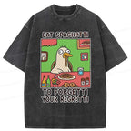 Stupid Goose Eating Pasta Vintage Tee