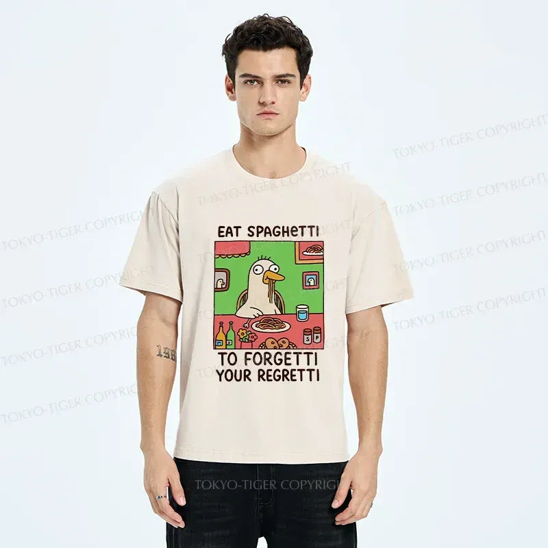 Stupid Goose Eating Pasta Vintage Tee