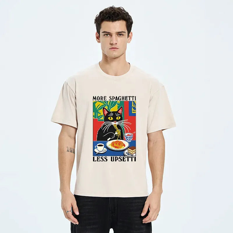 Unisex Black Cat T-Shirt Gift for Him