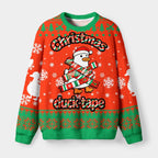 Kyoto-Lion Christmas Duck-Tape Fuzzy Christmas Ugly Sweatshirt