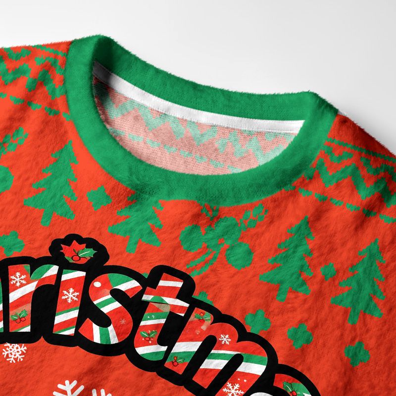 Kyoto-Lion Christmas Duck-Tape Fuzzy Christmas Ugly Sweatshirt