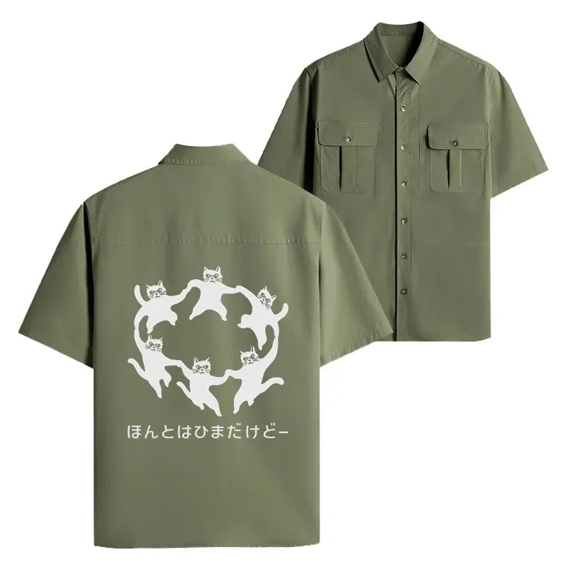 Unisex Japanese Cat Shirt Free Shipping